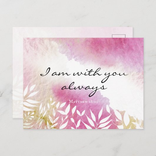 Matthew 28:20 Ich bin immer bei Ihnen Postkarte (Vorne/Hinten)