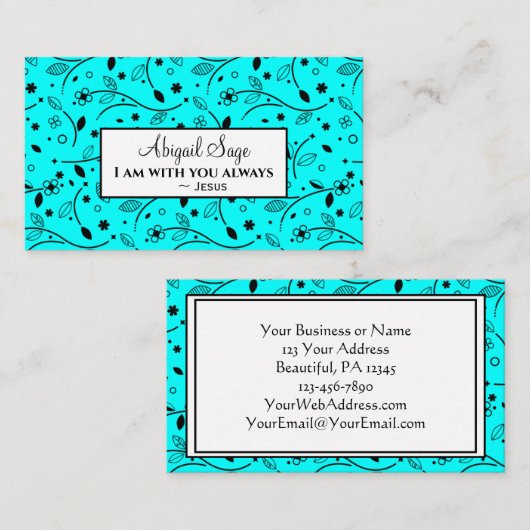 Matthew 28:20, Ich bin immer mit dir Bibel, Blume Visitenkarte (Vorne/Hinten)