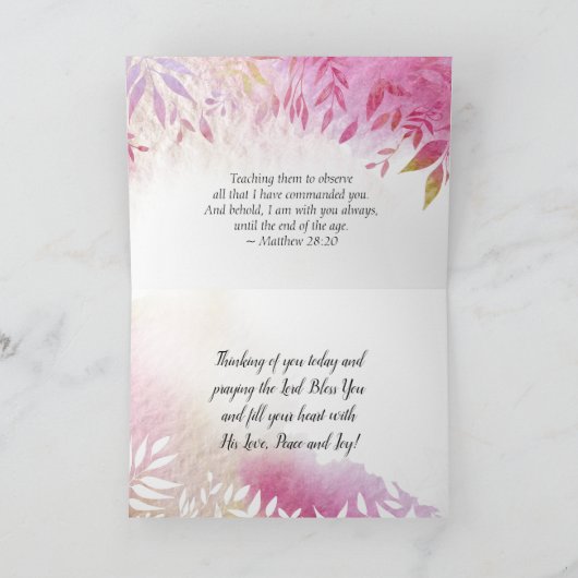 Matthew 28:20 Jesus's Worte, ich bin immer bei dir Karte (Innenseite)