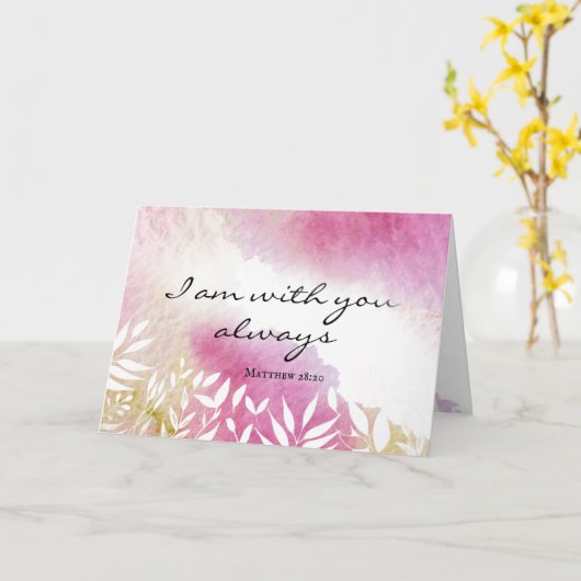 Matthew 28:20 Jesus's Worte, ich bin immer bei dir Karte (Gelbe Blume)