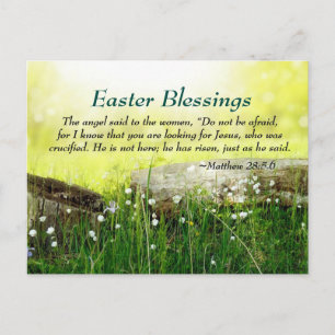 Matthew 28:5-6 Er ist nicht hier Er hat Risen, Ost Feiertagspostkarte