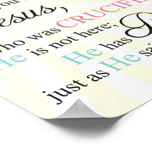 Matthew 28:5-6 poster (Ecke)