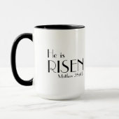 Matthew-28:6 b ist er gestiegene Bibel-Vers-Tasse Tasse (Links)