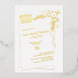 Matthew 28:6 Er ist ein religiöses Ostereier Folieneinladung