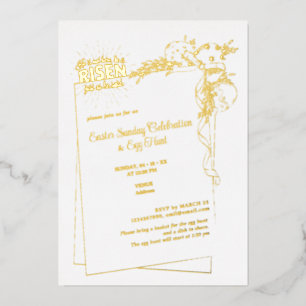 Matthew 28:6 Er ist ein religiöses Ostereier Folieneinladung