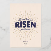 Matthew 28:6 Er ist ein religiöses Ostereier Folieneinladung (Rückseite)