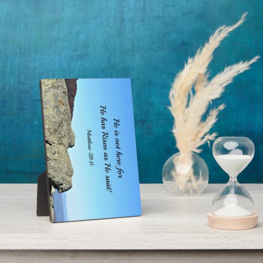 Matthew 28:6 Er ist nicht hier, denn Er ist aufgew Fotoplatte (Seite)