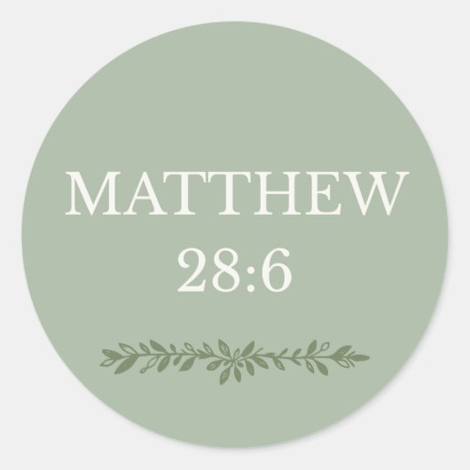 Matthew 28:6 – He Is Risen Easter Sticker (Vorderseite)