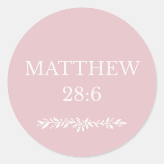Matthew 28:6 Scripture Sticker – Resurrection News (Vorderseite)
