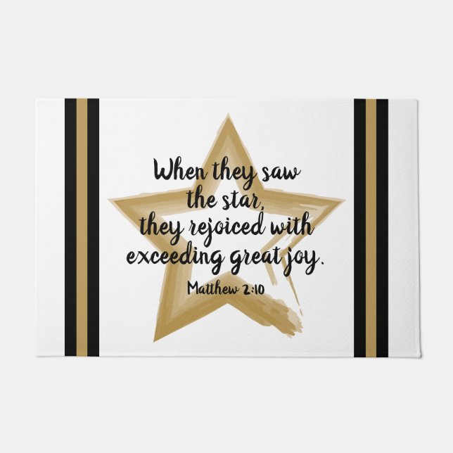 Matthew 2:10 Weihnachtsbibel Verse Doormat Fußmatte (Vorderseite)