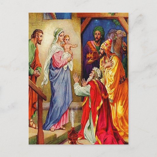 Matthew 2:1-12 Weisen Reisen zu Jesus Postkarte (Vorderseite)
