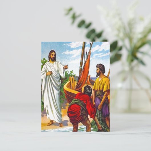 Matthew 4:18-22 Jesus ruft Fischer auf, 2p zu folg Postkarte (Stehend Vorderseite)