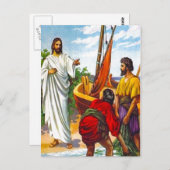 Matthew 4:18-22 Jesus ruft Fischer auf, 2p zu folg Postkarte (Vorne/Hinten)
