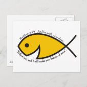 Matthew 4:19 Fischer von Männern Grafische Postkar Postkarte (Vorne/Hinten)