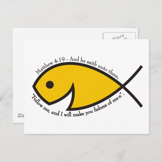 Matthew 4:19 Fischer von Männern Grafische Postkar Postkarte (Vorne/Hinten)