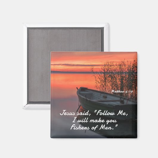 Matthew 4:19 Fishers of Men Christlich Bible Verse Magnet (Vorderseite/Rückseite)