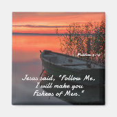 Matthew 4:19 Fishers of Men Christlich Bible Verse Magnet (Vorne)
