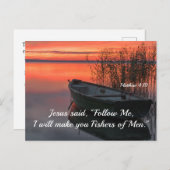 Matthew 4:19 Fishers of Men Christlich Bible Verse Postkarte (Vorne/Hinten)