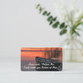 Matthew 4:19 Fishers of Men Christlich Bible Verse Visitenkarte (Stehend Vorderseite)