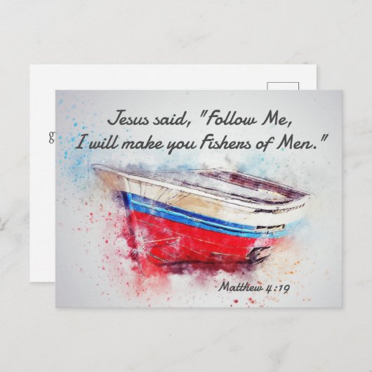 Matthew 4:19 Jesus sagte Folge mir Bibel Verse Postkarte (Vorne/Hinten)