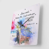 Matthew 4:19 Jesus sagte, Folge mir Bibel Verse Quadratische Wanduhr (Winkel)