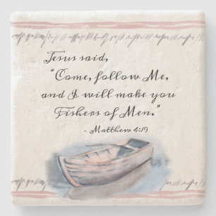 Matthew-4:19 Jesus sagte, "gekommenes Follow-me" Steinuntersetzer
