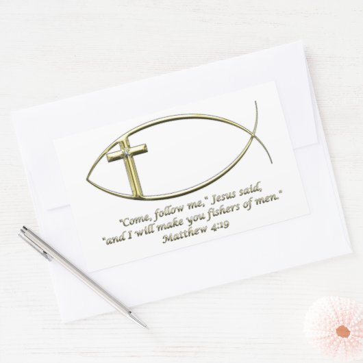 Matthew 4:19 rechteckiger aufkleber (Umschlag)