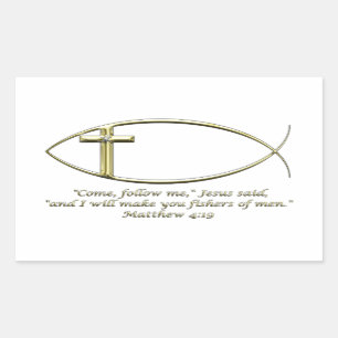 Matthew 4:19 rechteckiger aufkleber