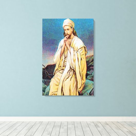 Matthew 4:1-11 Satan Tempts Jesus verwüstete Canva Leinwanddruck (Insitu (Holzboden))