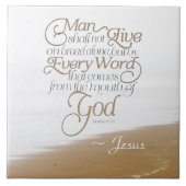 Matthew 4:4 Der Mensch darf nicht allein von Brot  Fliese (Vorderseite)