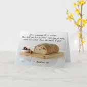 Matthew 4:4 Der Mensch darf nicht allein von Brot  Karte (Gelbe Blume)