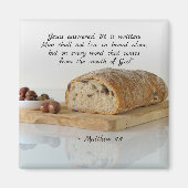Matthew 4:4 Der Mensch darf nicht allein von Brot Magnet (Vorne)