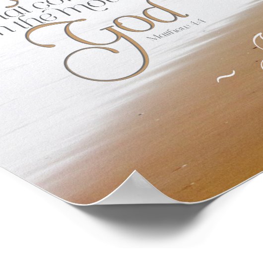 Matthew 4:4 Der Mensch darf nicht allein von Brot Poster (Ecke)