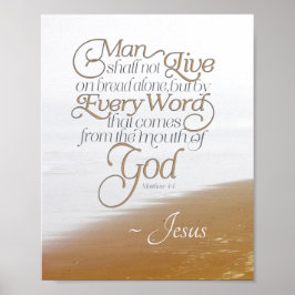 Matthew 4:4 Der Mensch darf nicht allein von Brot Poster