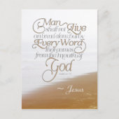 Matthew 4:4 Der Mensch darf nicht allein von Brot  Postkarte (Vorderseite)