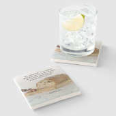 Matthew 4:4 Der Mensch darf nicht allein von Brot  Steinuntersetzer (Seitenansicht)