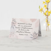 Matthew 5:10 Gesegnet sind die Verfolgten Beatitud Karte (Gelbe Blume)