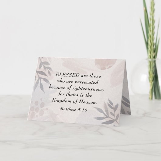 Matthew 5:10 Gesegnet sind die Verfolgten Beatitud Karte (Vorderseite)