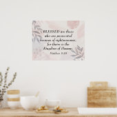 Matthew 5:10 Gesegnet sind die Verfolgten Beatitud Poster (Küche)