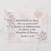 Matthew 5:10 Gesegnet sind die Verfolgten Beatitud Postkarte (Vorne/Hinten)