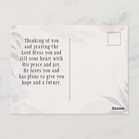 Matthew 5:10 Gesegnet sind die Verfolgten Beatitud Postkarte (Rückseite)