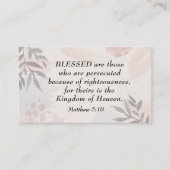 Matthew 5:10 Gesegnet sind die Verfolgten Beatitud Visitenkarte (Vorderseite)