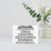 Matthew 5:10 KJV Bible Verse Typografie Begleitkarte (Stehend Vorderseite)
