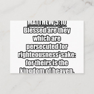 Matthew 5:10 KJV Bible Verse Typografie Begleitkarte