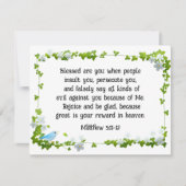Matthew 5:11-12 Gesegnet bist du Bible Flat Card (Vorderseite)