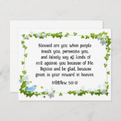 Matthew 5:11-12 Gesegnet bist du Bible Flat Card (Vorne/Hinten)