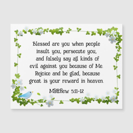 Matthew 5:11-12 Gesegnet sind Sie Magnetic Card Magnetkarte (Vorderseite)