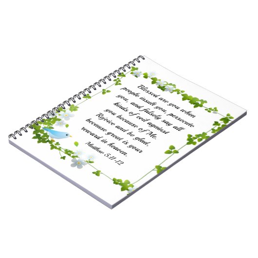 Matthew 5:11-12 Selig sind Sie Beatitudes Bibel Notizblock (Linke Seite)