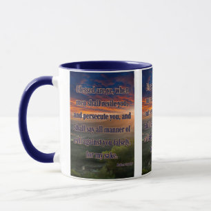 Matthew 5:11 KJV Bible Verse Pic Two-Tone Tasse