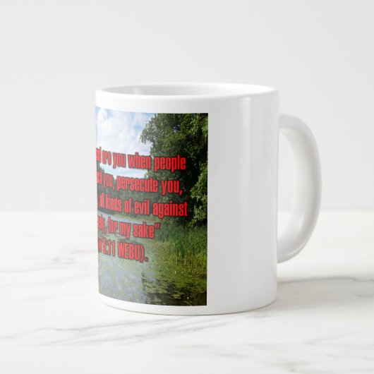 Matthew 5:11 WEBU-Tasse Jumbo-Tasse (Vorderseite Rechts)